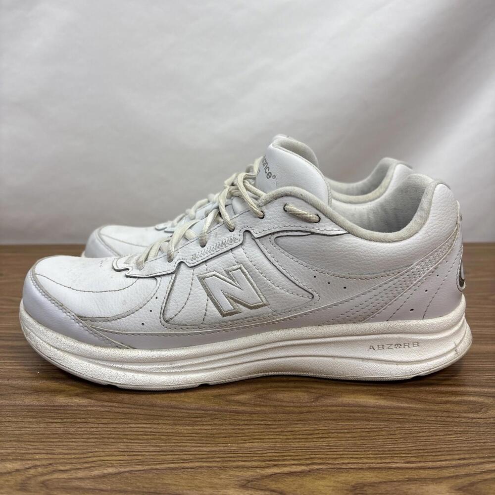 New Balance 577 SL-2 White Leather Walking Sneakers Mens Sz 11 - Picture 1 of 15